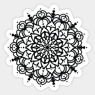 Mandala- Black and White Artwork, Design Sticker